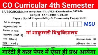 co curricular 4th Semester  MSU 2026 | co curricular Social Responsibility & Community Engagement