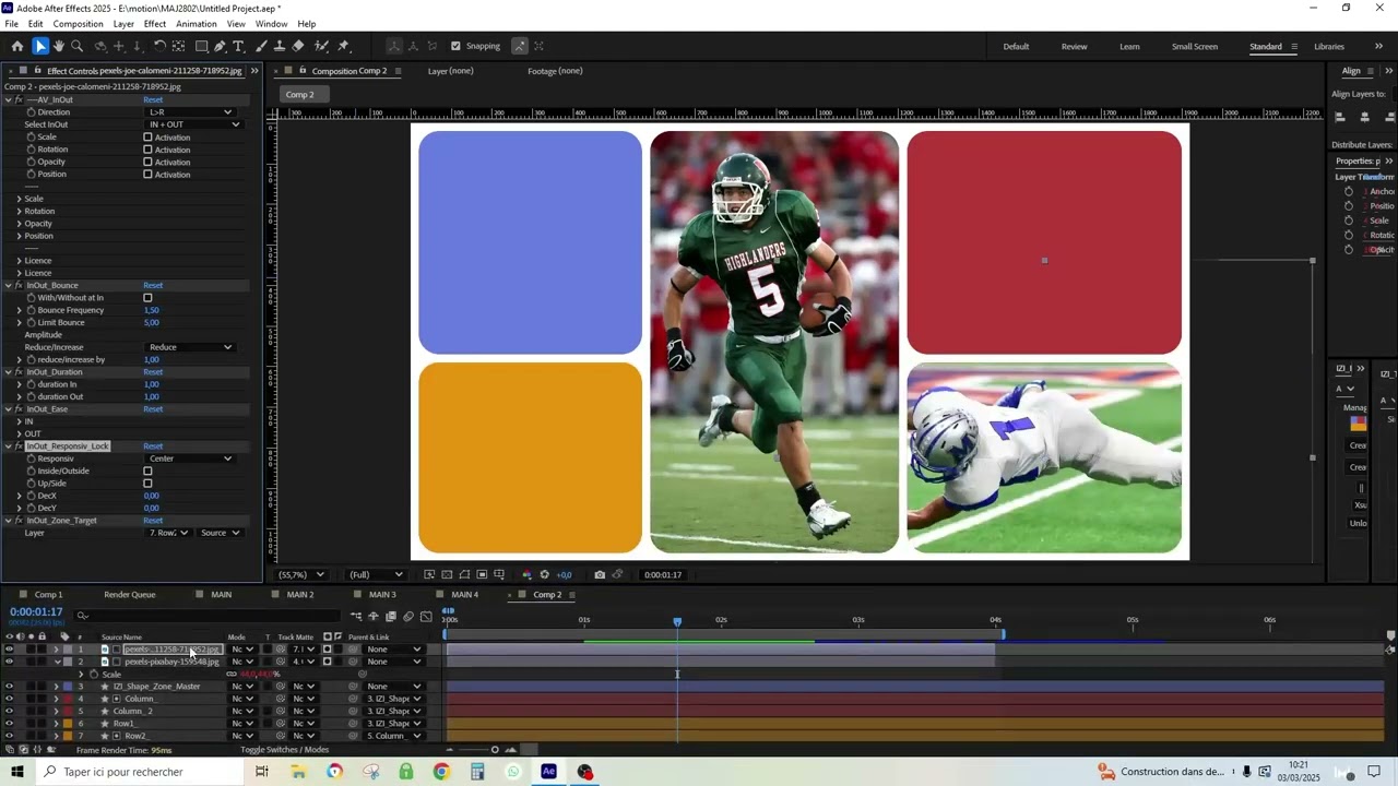 After Effects free presets :  animate with adaptative repositionning and no keyframe.