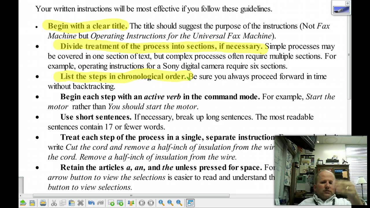 Video Notes on E / P (Writing Good Directions) YouTube