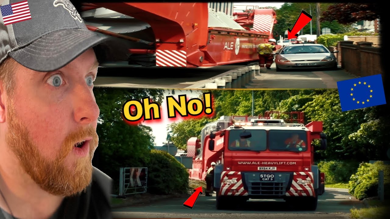 American REacts to ALE 475 Tonnes Transformer Transport through Narrow Streets!
