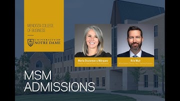 In-Depth Conversation with Notre Dame MSM Program Director and Graduate Admissions Team