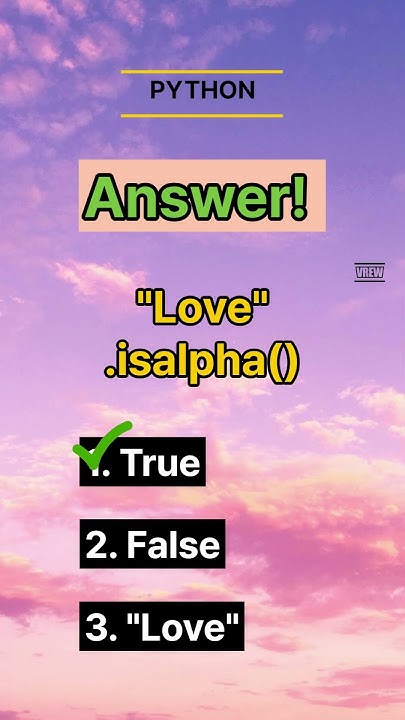 isalpha function of Python #quiz #python #pythontutorial # ...