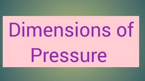 Dimensional formula of Pressure ||Vara Lakshmi