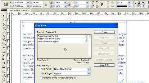 Adobe Indesign Tutorial in Tamil Finding and Replacing Fonts