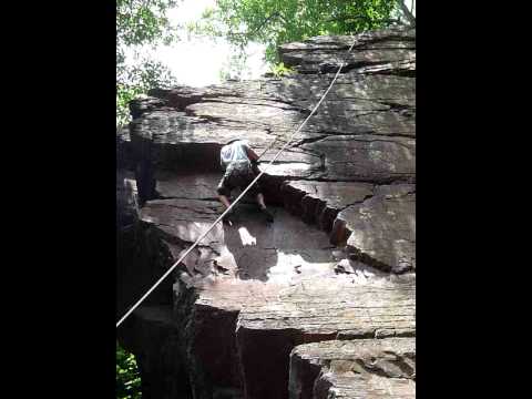 Mike Rock Climbing at High Rocks, Ralph Stover Sta...