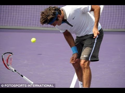 CRAZY Angry moments by Roger Federer Smashing Rackets 2018