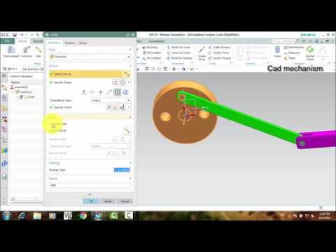 mechanism transfer rotating motion to slider motion nx motion simulation tutorials