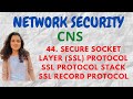 44 secure socket layer ssl ssl protocol stack ssl record protocolcns