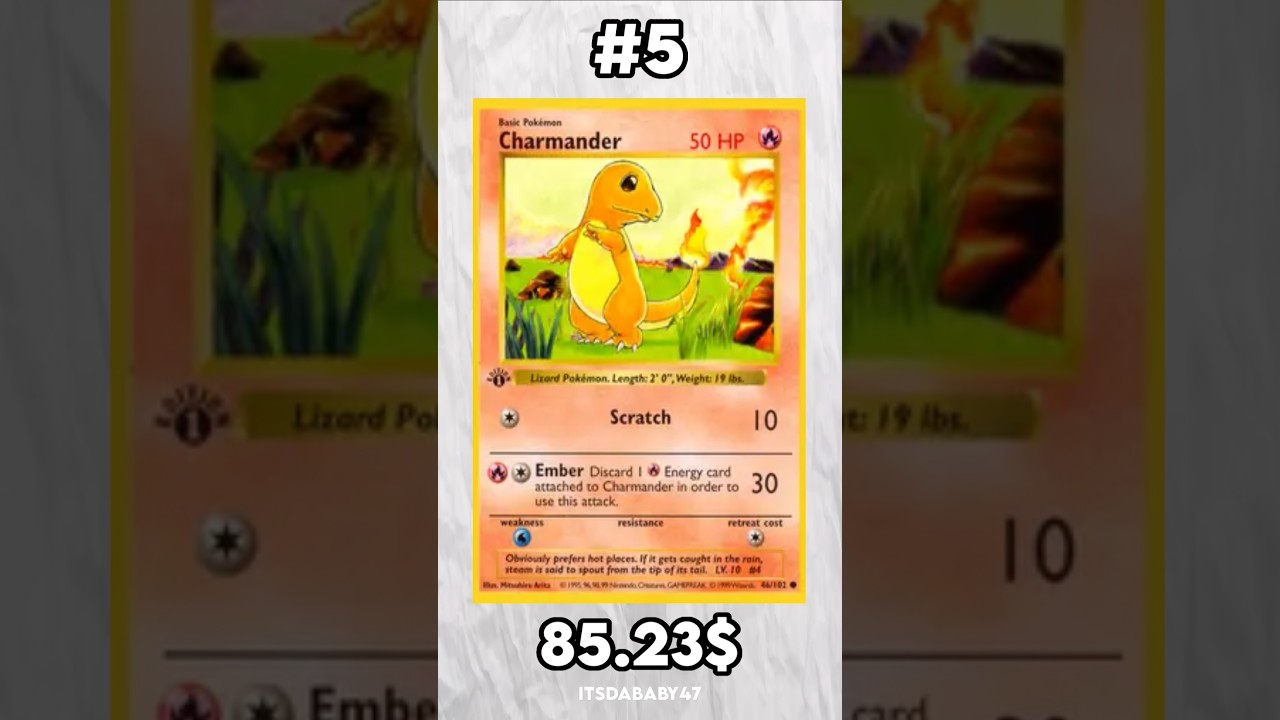 Top 5 Most Expensive Charmander Pokemln Cards