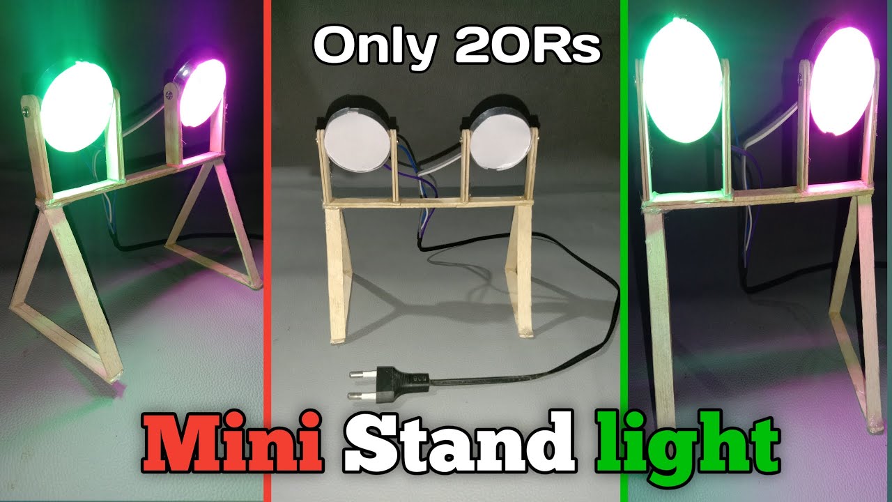 Make mini colorfull stand light 😃/ घर पर डीजे लाइट बनाओ / mini portable