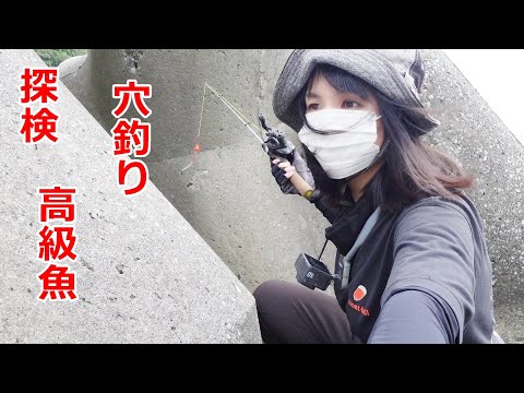 穴釣りをしたら高級魚が連続で釣れた！穴釣りで初魚種！