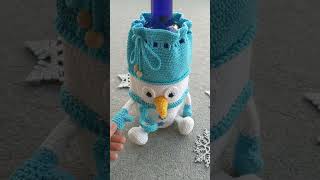 Crochet Snowman Bottle Cover