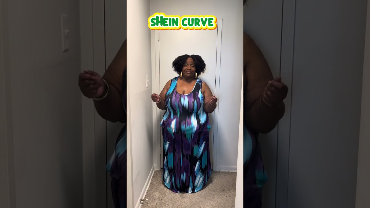 maxi shein curve dresses SHEIN Lady CURVE Plus Size Floral Print Dress For Women,Black And White,Summer,Boho,Elegant,Vacation,Holiday Curve Maxi Dress Resort Wear Swim Cover Up Spring Outfit