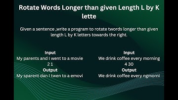 Rotate words Longer than given length L by K lette ||foundation Exam-4||CCBP 4.0