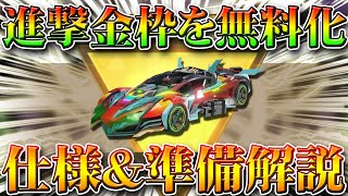 【荒野行動】進撃コラボの金枠を無料化するために今できることを無課金ガチャリセマラプロ解説！金車や金銃AWM入手の為わかる仕様等。こうやこうど拡散の為お願いします【アプデ最新情報攻略まとめ】