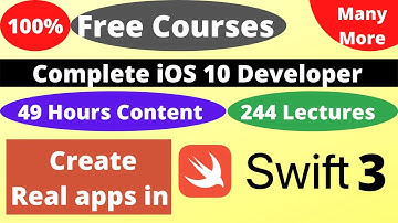 Complete 49 hours 244 videos long Course for free Create Real Apps in Swift3 Become iOS 10 Developer