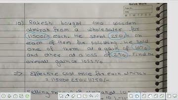 Que 10.   Exercise 9.3 Application of percentages Class 8 Maths Express Macmillan Education Rakesh b