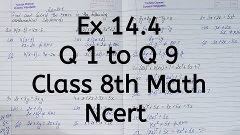 Ex 14.4, Q 1 to Q 9, Chapter 14, Factorisation, Class 8th Math, Ncert