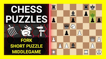 Chess Puzzles to Practice. Themes: Fork, Short puzzle, Middlegame. Learn Chess