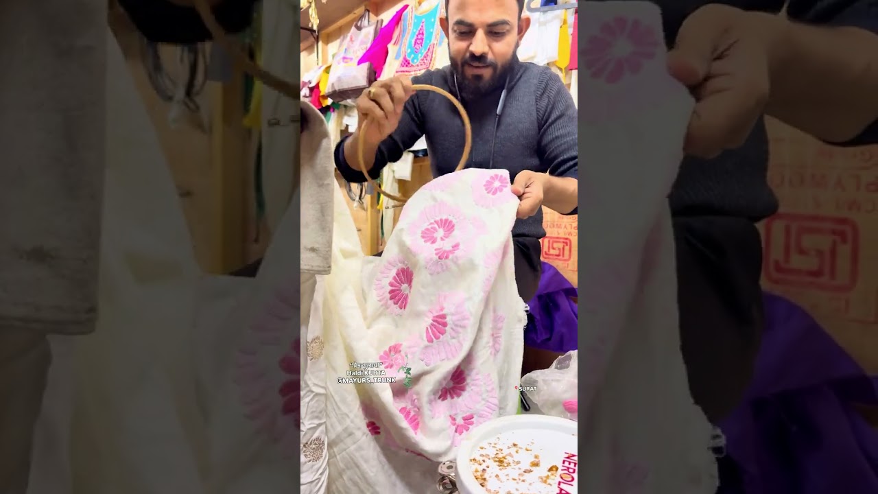 “પ્રેમ ગુલાબ” it’s pure hand work kurta for groom . It’s perfect outfit for your haldi ceremony.