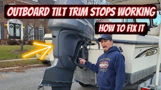 Outboard Motor Tilt Trim Problem. How To Fix A Yamaha F225 Tilt Trim That Does Not Work.