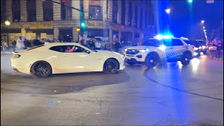 CHICAGO CAR MEETS GET WILD *FIGHTS, CRASHES, RUNNING FROM COPS* #sideshow #chicago #carmeet #drift