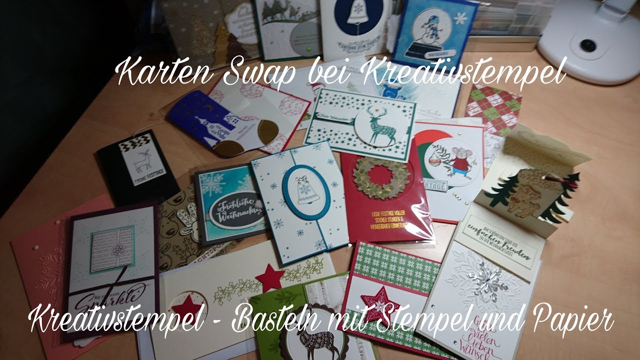 Karten Swap Kartentausch Bei Kreativstempel Thema Weihnachten Und Dankeschon Verlosung Youtube