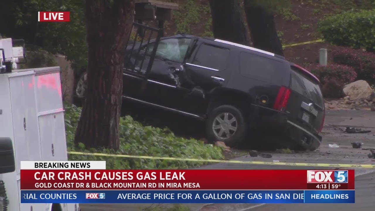 Car Crash Causes Gas Leak - YouTube