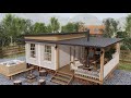 Shipping container house  tiny house on field  small house ideas design