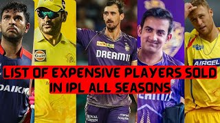 list of most expensive players sold in all ipl seasons