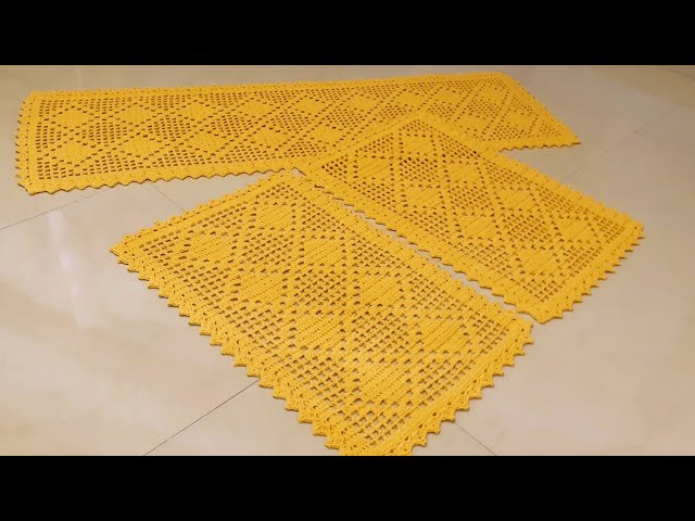 Jogo de Passadeira em Crochê Basic - Amarelo