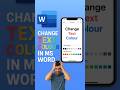How to Change Text Colour in MS Word on Mobile Phone #msword #mobile #study