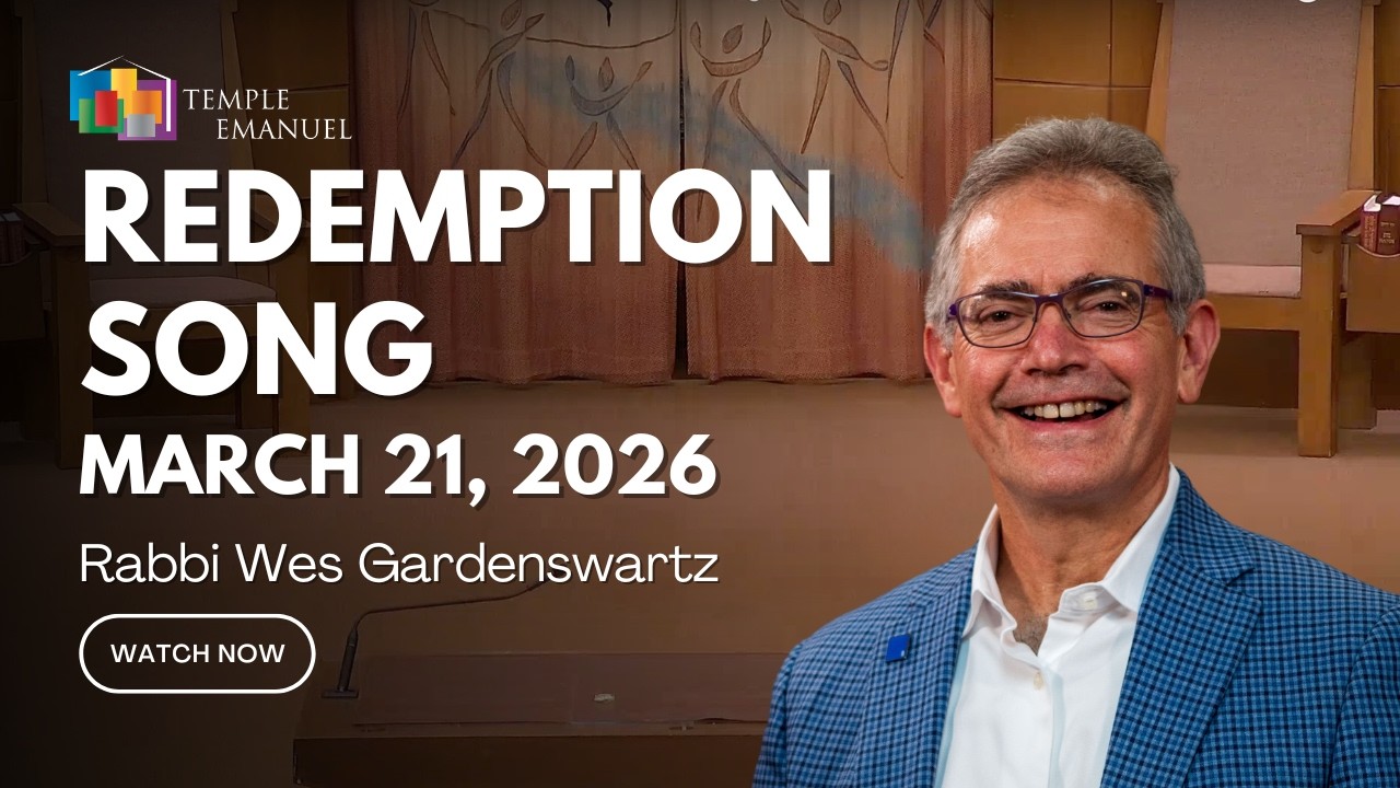 Assista a Shabbat Sermon: Redemption Song with Rabbi Wes Gardenswartz no YouTube Assista a Shabbat Sermon: Redemption Song with Rabbi Wes Gardenswartz no YouTube