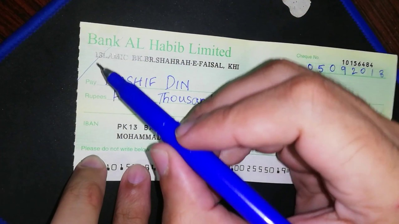 Cross Cheque How To Fill A Cheque In Urdu Hindi Youtube