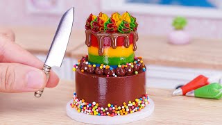 Rainbow Chocolate Cake Satisfying Miniature Sprinkles Chocolate Buttercream Cake | Mini Bakery