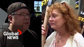 Hollywood strike: Actors Susan Sarandon, Sean Astin join writers on picket lines