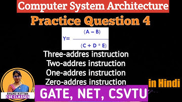 L-1.9 Question4 | Three,Two,One,Zero address instructions | Instruction Format | CSA | Shanu Kuttan