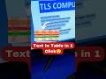 MS Word Text to Table in 1 Click🔥😲 #viral #msword #excel #computer
