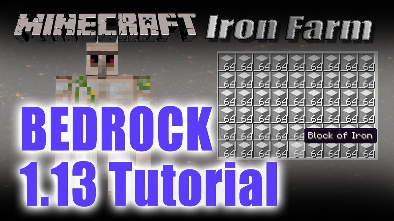 Minecraft Bedrock 1.13 Iron Golem Farms YouTube