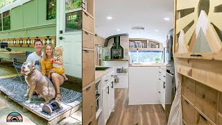 Family's DIY School Bus - Beautiful Finishes & Bathroom Design