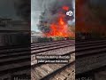 New Video Shows Fire Burn Down Chicago Pallet Yard Near Train Tracks 