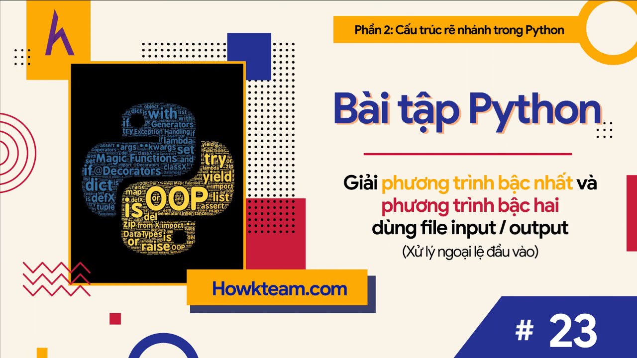 Bài tập #Python tự luyện -Bài 23: Giải phương trình |... - youtube