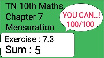 TN 10th Maths Chapter 7 Mensuration Exercise 7.3 Sum 5