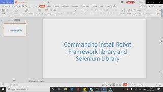 Command to install  --  robotframework-seleniumlibrary  (Robot framework Automation)