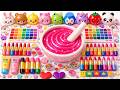 Satisfying Slime ASMR DIY 🌈 Mixing Rainbow Fluffy Slime with Makeup Cosmetic Cream Beads Glitter