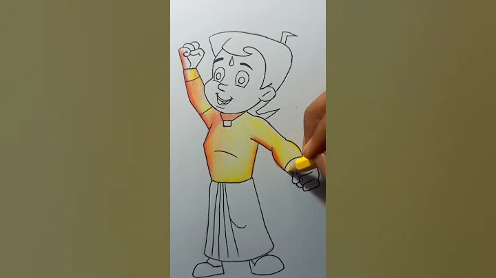 Drawing Chota Bheem With Dom's (Rs -25)Colour Pencil | Chota Bheem Drawing #shorts