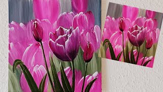 Blumen Malen Acryl Tulpen Anfänger Schritt für Schritt - Flowers Acrylic Painting Tulips Beginners