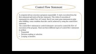Control Flow Statement | Python | Class 10 CBSE | Computer Application