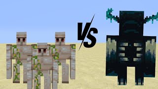 3 iron golem vs normal warden in Minecraft 🦈