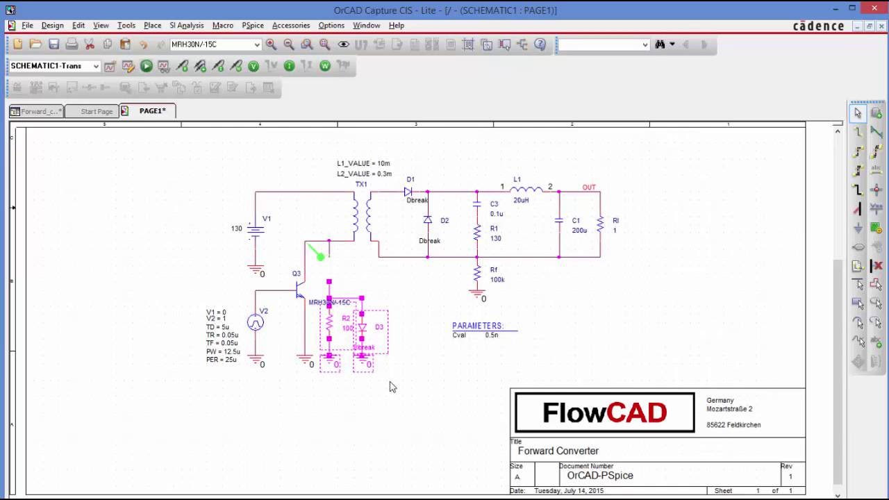 PSpice Tutorial: Forward Converter (Eintaktflusswandler ... - 1280 x 720 jpeg 87kB